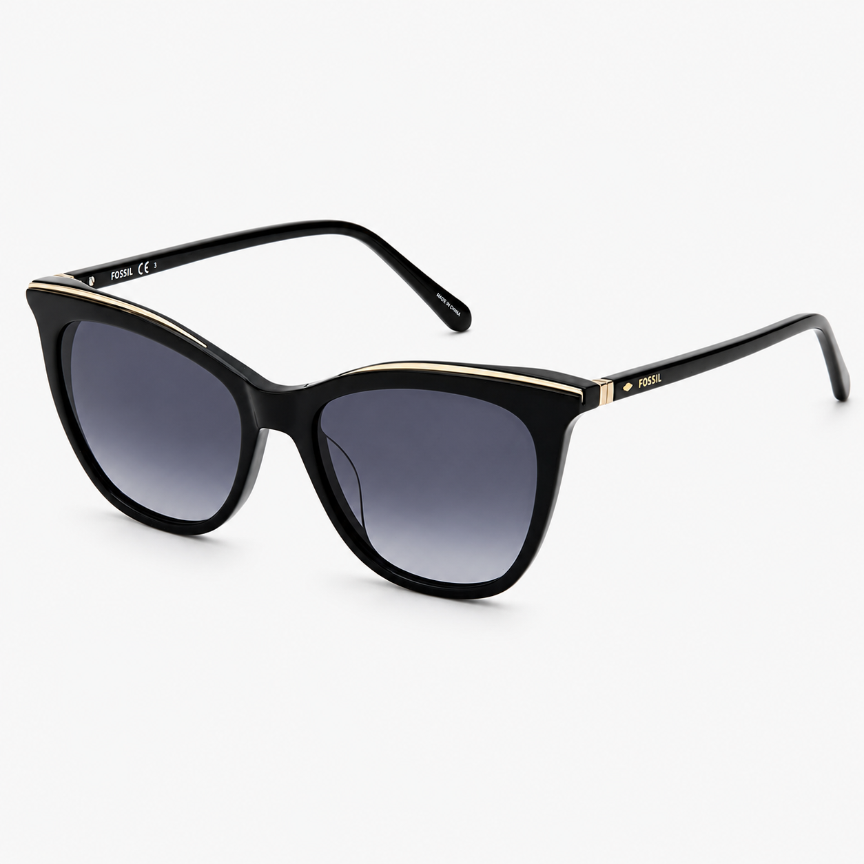 Gafas de Sol Fossil Negro Cat Eye