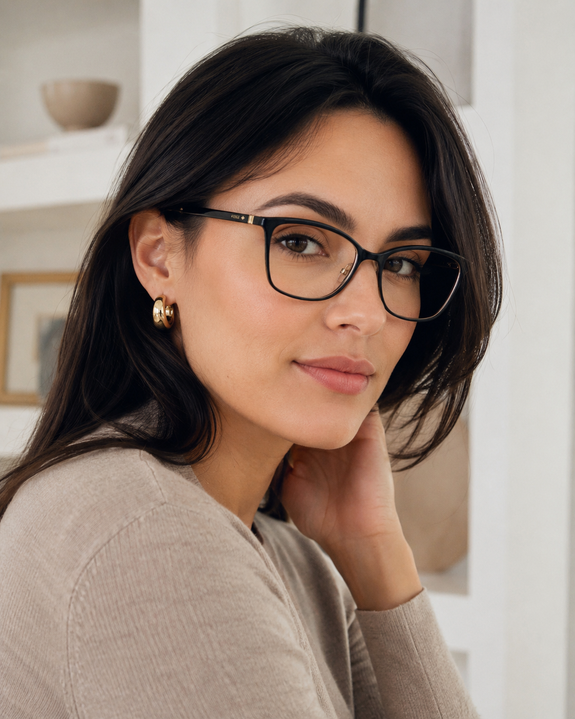 Fossil Negro Cat Eye Dorado FOS7096