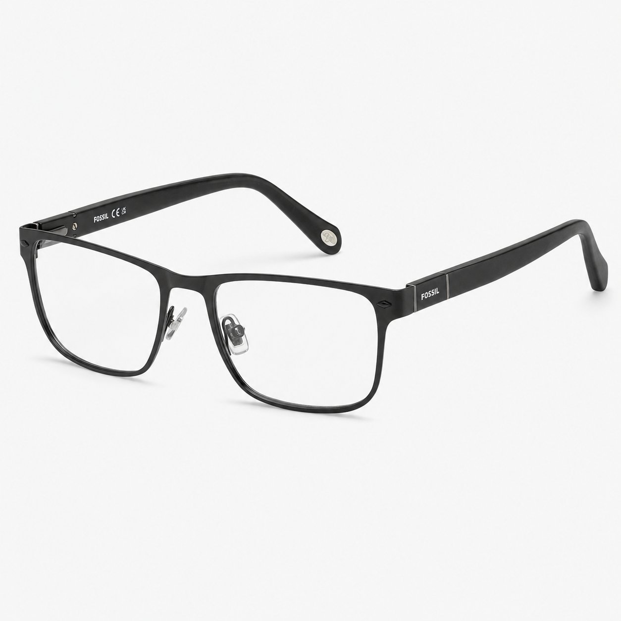 Armazón Fossil Negro Mate Rectangular